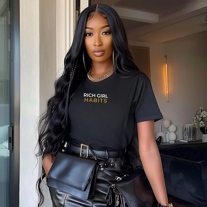 Rich Girl Habits T-Shirt (Embroidered)