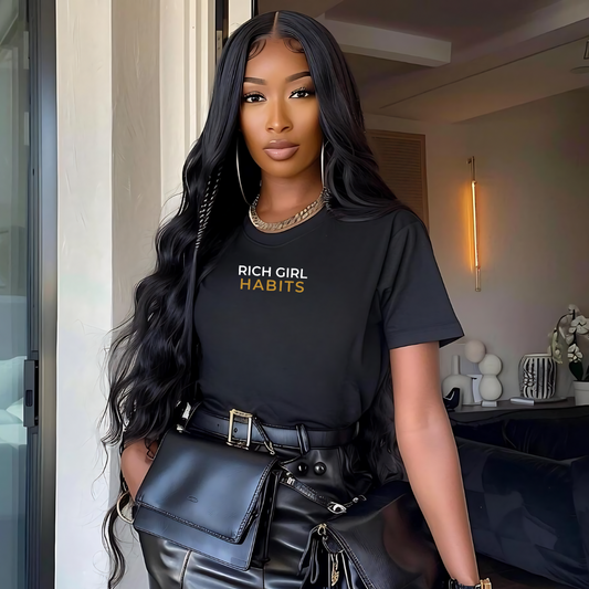 Rich Girl Habits T-Shirt (Embroidered)